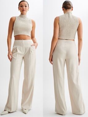 MESHKI Adina Linen Pant - Natural